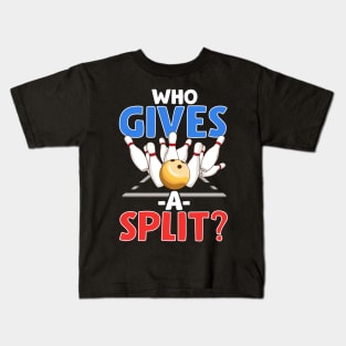 Cute & Funny Who Gives A Split Pun Bowler Kids T-Shirt